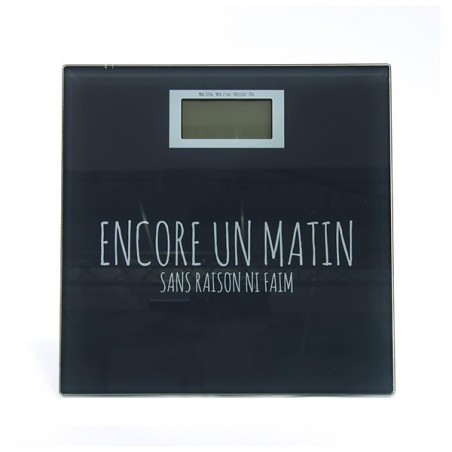 Pèse-personne digital 'Encore un matin' noir