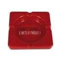Cendrier géant 'Compte sur moi, je mets le paquet !' rouge