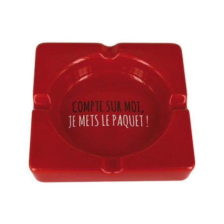 Cendrier géant 'Compte sur moi, je mets le paquet !' rouge