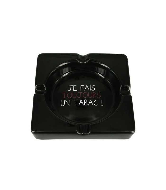 Cendrier géant Noir 'Je fais toujours un tabac !'