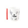 Mug personnalisé "Je t'aime" à colorier + feutre