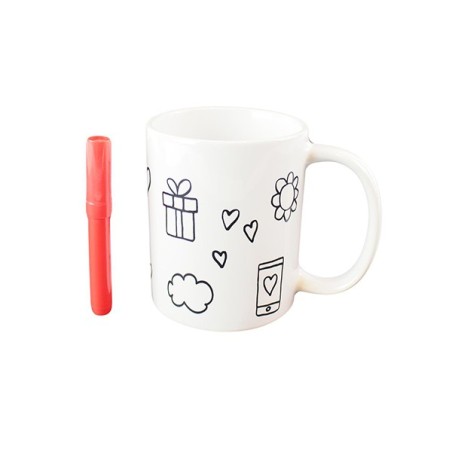 Mug personnalisé "Je t'aime" à colorier + feutre