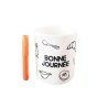 Mug personnalisé "Bonne Journée" à colorier + feutre