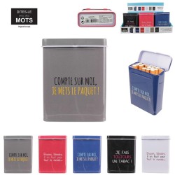 Boîte paquet cigarette rouge "brunes, blondes, il en faut pour tout le monde"