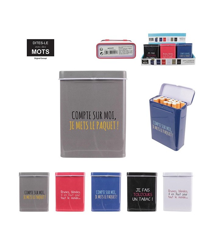 Boîte paquet cigarette rouge "brunes, blondes, il en faut pour tout le monde"