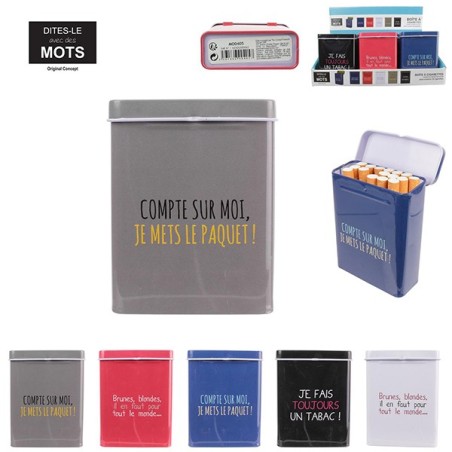 Boîte paquet cigarette noir "je fais toujours un tabac !"