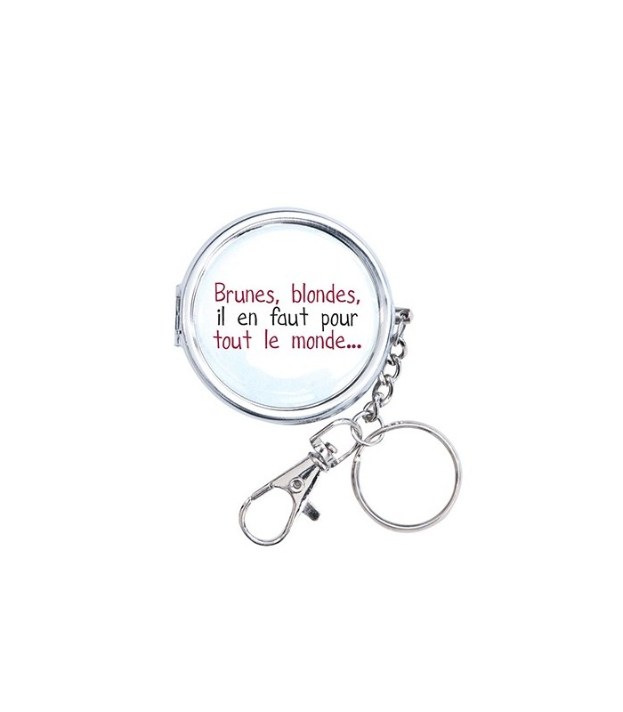 Cendrier de poche blanc "brunes, blondes, il en faut pour tout le monde..."