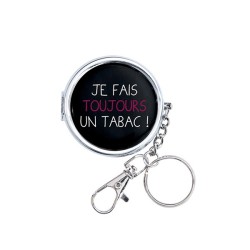 Cendrier de poche noir "je fais toujours un tabac !"