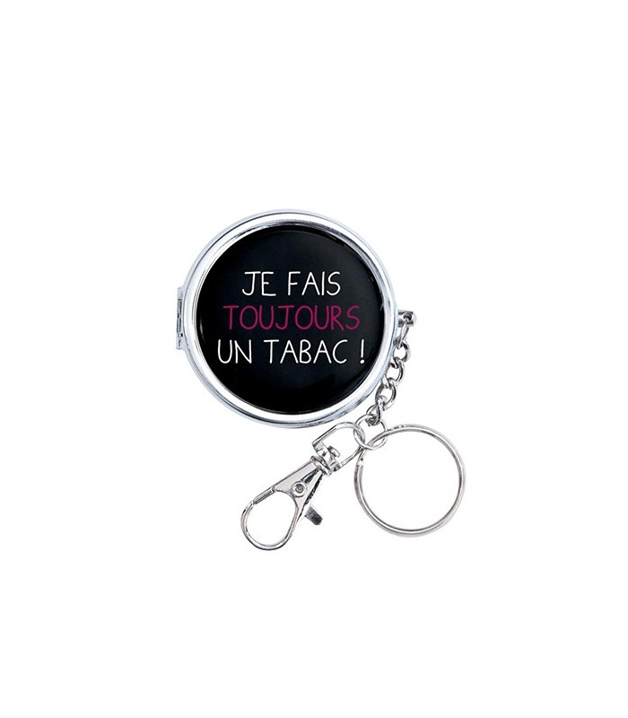 Cendrier de poche noir "je fais toujours un tabac !"