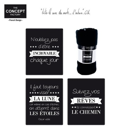 Couverture polaire noir 150x120 Etre Incroyable