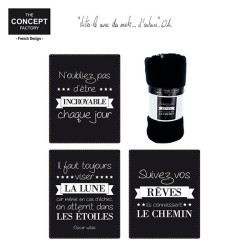 Couverture polaire noir 150x120 Viser La Lune