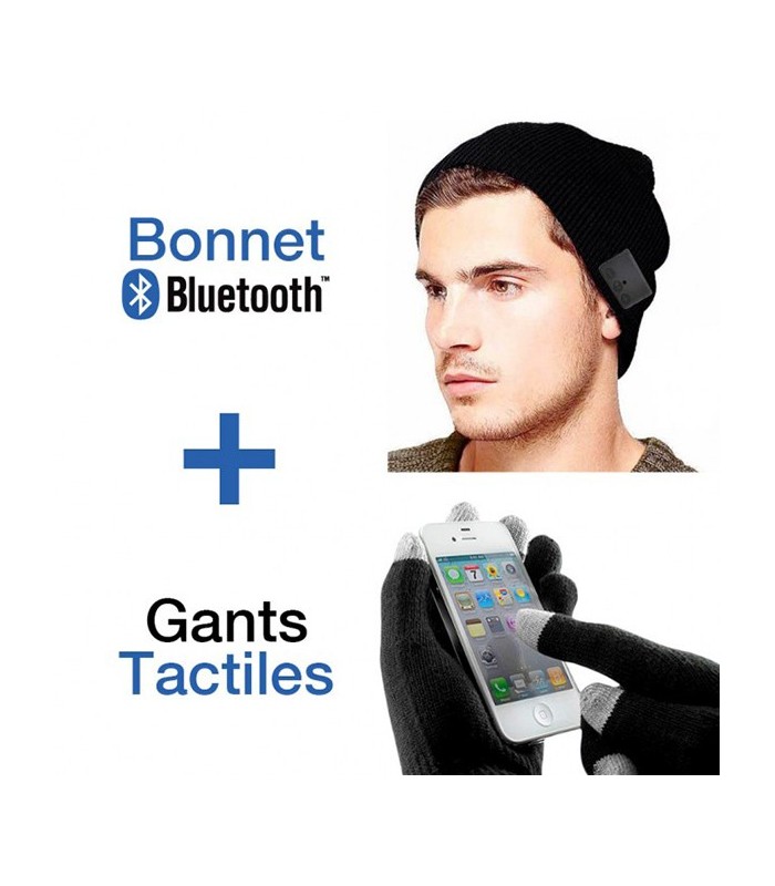 Pack bonnet Bluetooth + gants tactiles