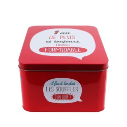 Boîte de rangement métal "1 an de plus"