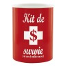 Tirelire digitale rouge 'Kit de survie (en cas de soldes aussi)'