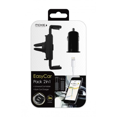 Pack 2 en 1 support universel voiture + chargeur pour iPhone