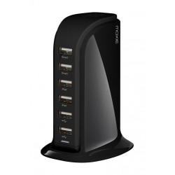 Station de chargement 6 USB, smart tower black