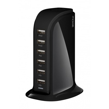 Station de chargement 6 USB, smart tower black