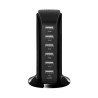 Station de chargement 6 USB, smart tower black