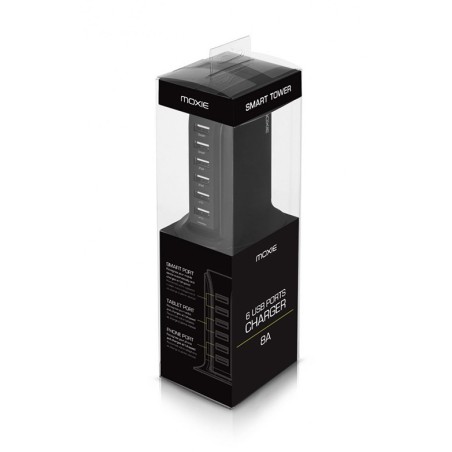Station de chargement 6 USB, smart tower black