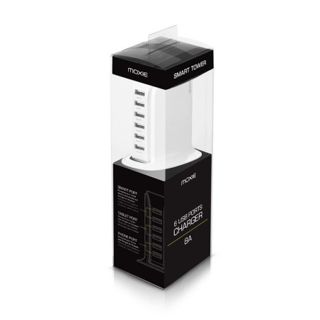 Station de chargement 6 USB, smart tower black