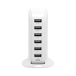 Station de chargement 6 USB, smart tower black