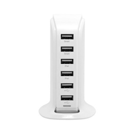 Station de chargement 6 USB, smart tower black