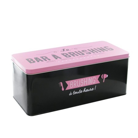 Boîte métal noir et rose Bar à Brushing