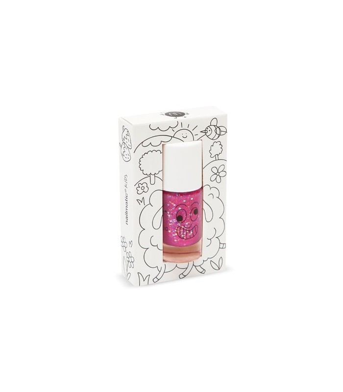 Vernis rose transparent à paillettes Polly