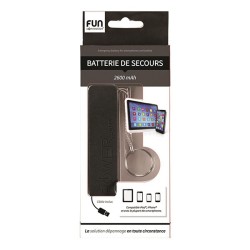 Batterie de secours 2600 mAh, noir