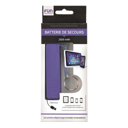 Batterie de secours 2600 mAh, noir