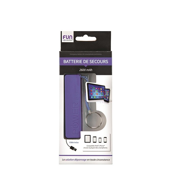 Batterie de secours 2600 mAh, noir