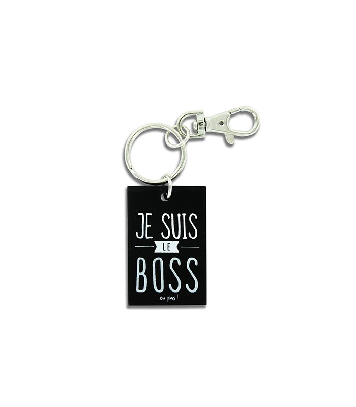 Porte-clés en bois Je suis le boss