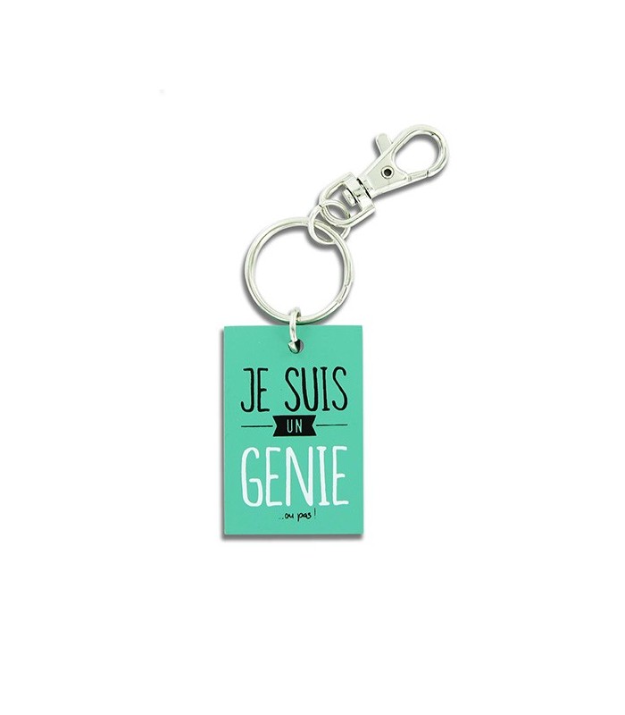 Porte-clés en bois " Je suis un Génie... ou pas "