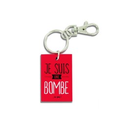 Porte-clés en bois Je suis le boss