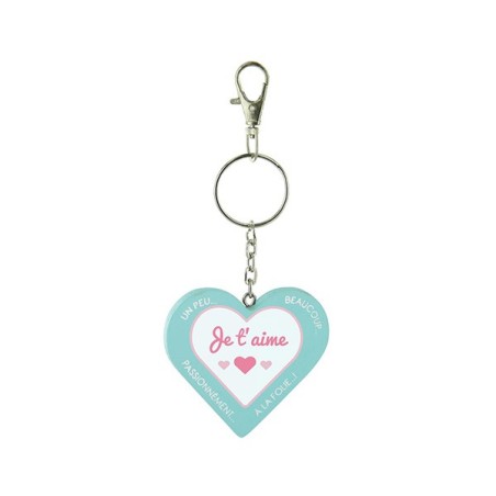 Porte-clés en bois " Je t'aime "