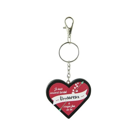 Porte-clés en bois " La Balade c'est mieux A Deux "