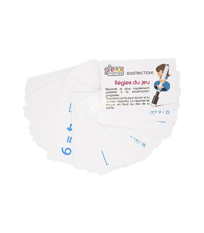 36 cartes éducatives effaçables spécial Calculs Soustractions