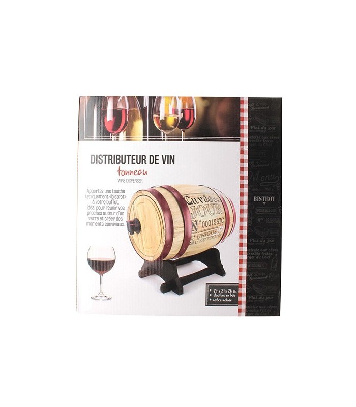 Distributeur de vin Tonneau 3L "Le Caviste", gris