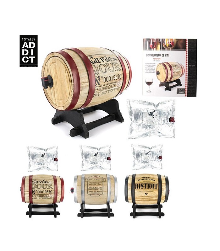 Distributeur de vin Tonneau 3L "Bistrot", noir