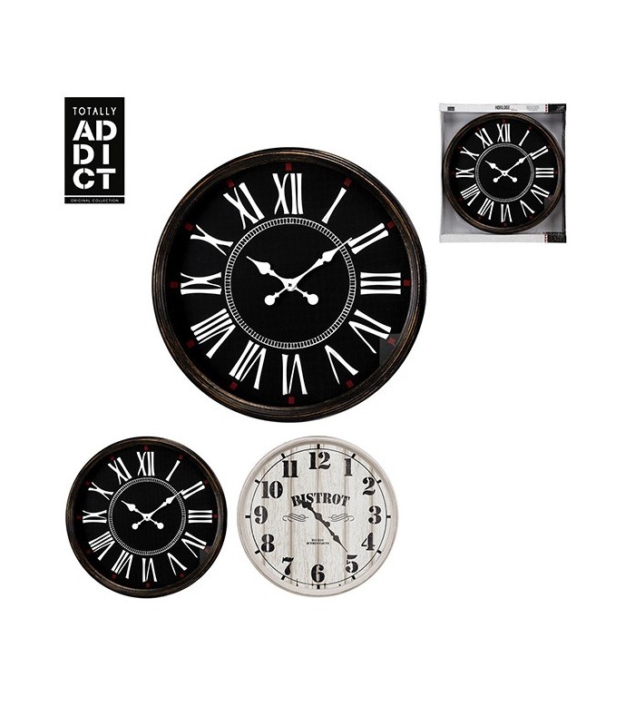 Horloge 50cm bistrot, beige