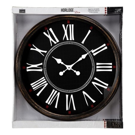 Horloge 50cm bistrot, noir