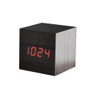 Réveil LED en bois, noir