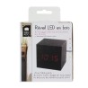 Réveil LED en bois, noir