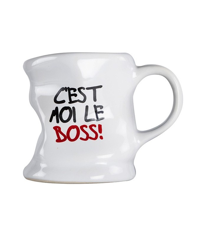Mug déformé "C'est moi le boss", blanc