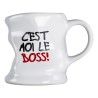 Mug déformé "C'est moi le boss", blanc