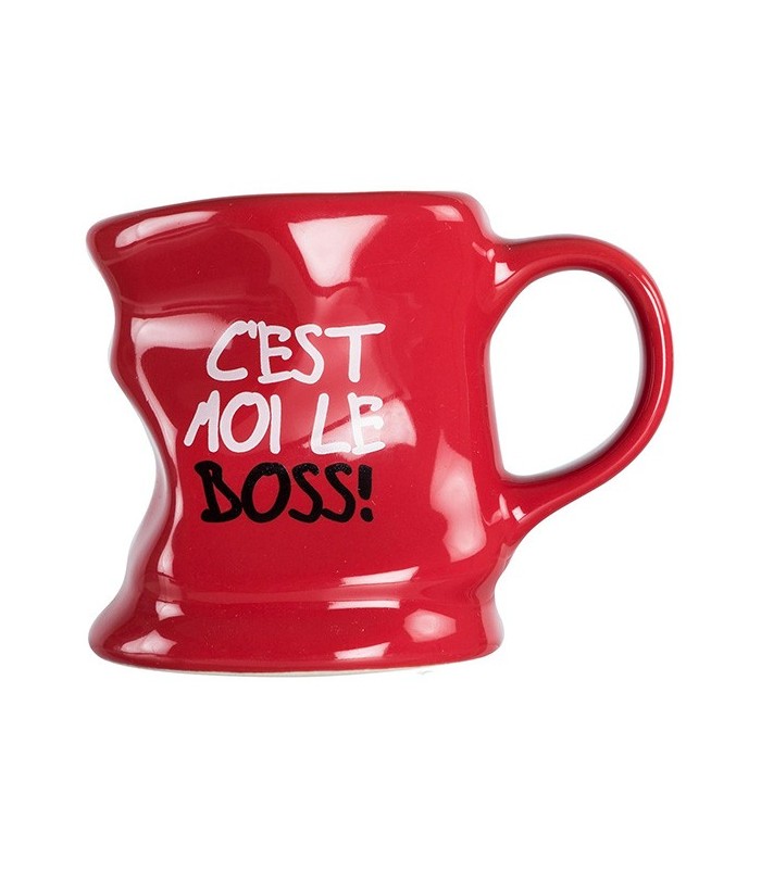 Mug déformé "C'est moi le boss", rouge