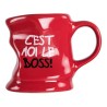 Mug déformé "C\'est moi le boss", blanc