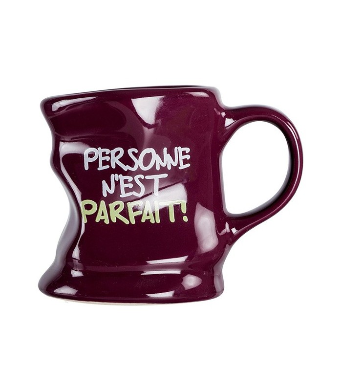 Mug déformé "Personne n'est parfait", violet