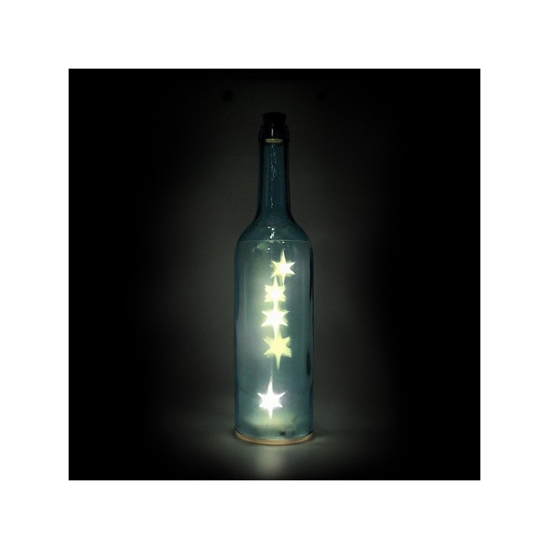 Bouteille lumineuse, bleue