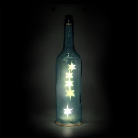 Bouteille lumineuse, bleue